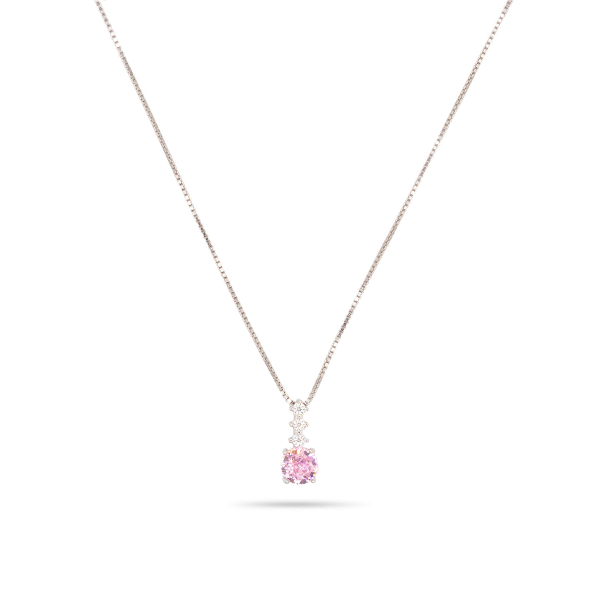 Collana Dilvdò pendente punto luce in argento rosa