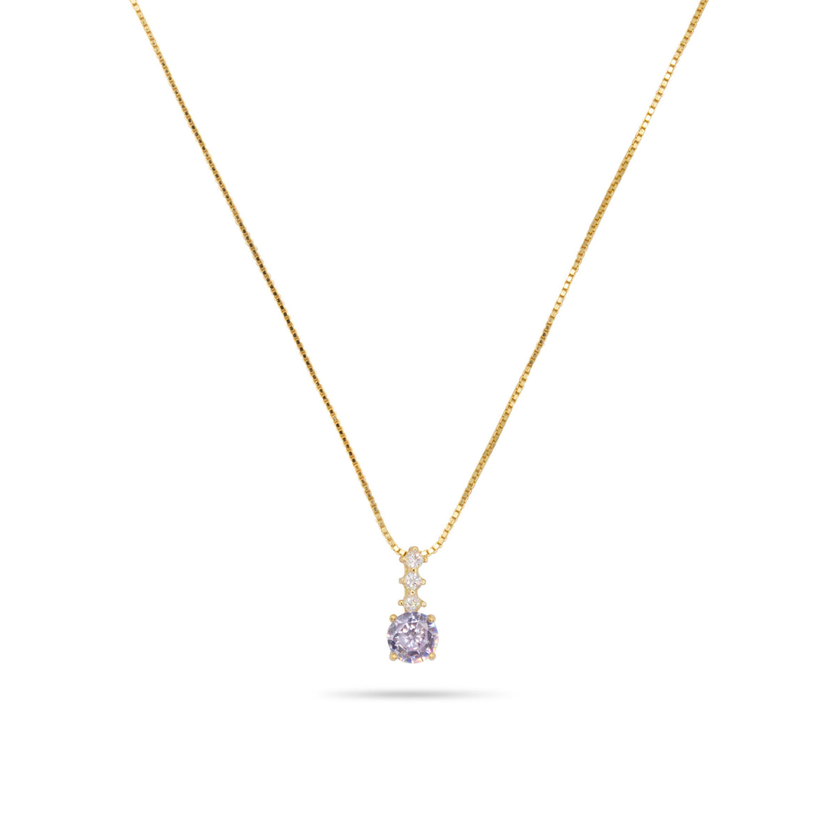 Collana Dilvdò pendente punto luce in argento oro lavanda