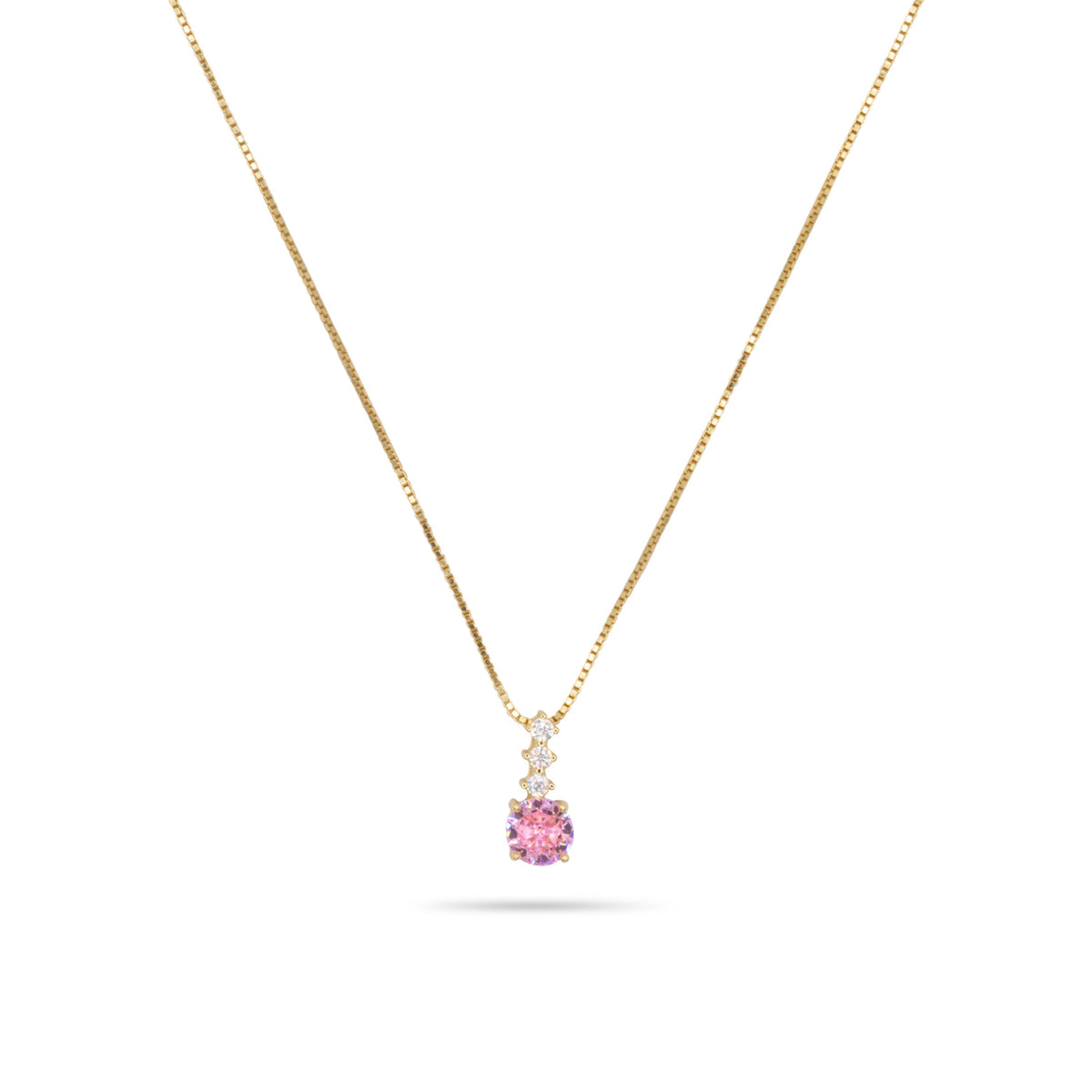 Collana Dilvdò pendente punto luce in argento oro rosa