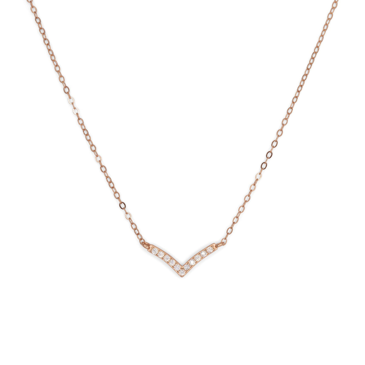 Collana Dilvdò a V in argento oro rosa donna