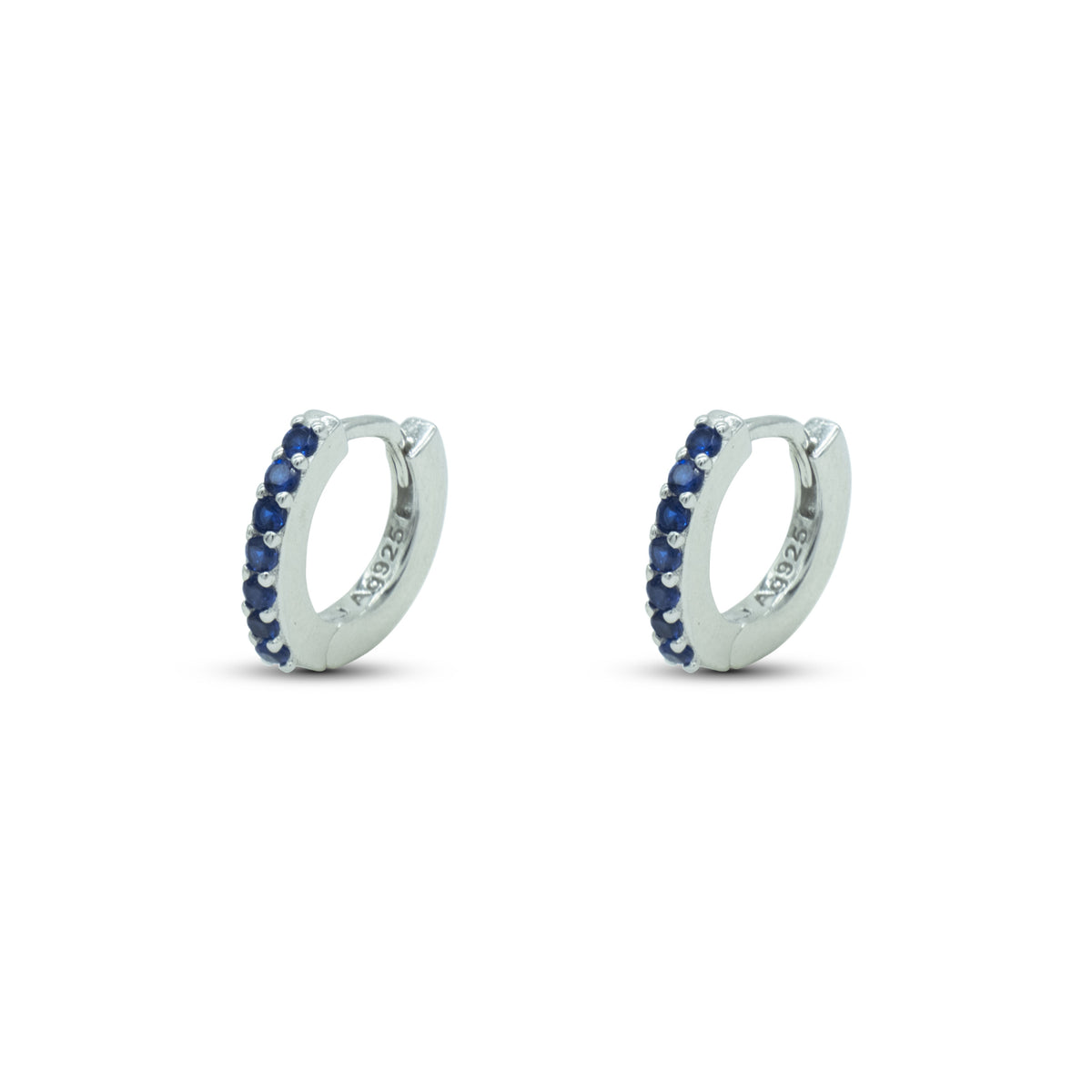 Orecchini Dilvdò a cerchio in argento blu
