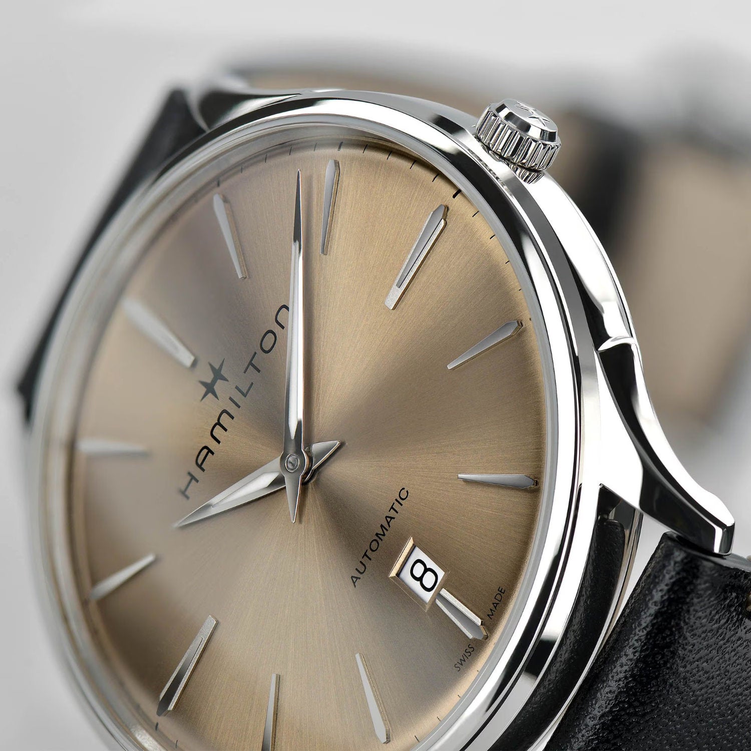 Hamilton - Jazzmaster Thinline Auto 40mm Beige Pelle