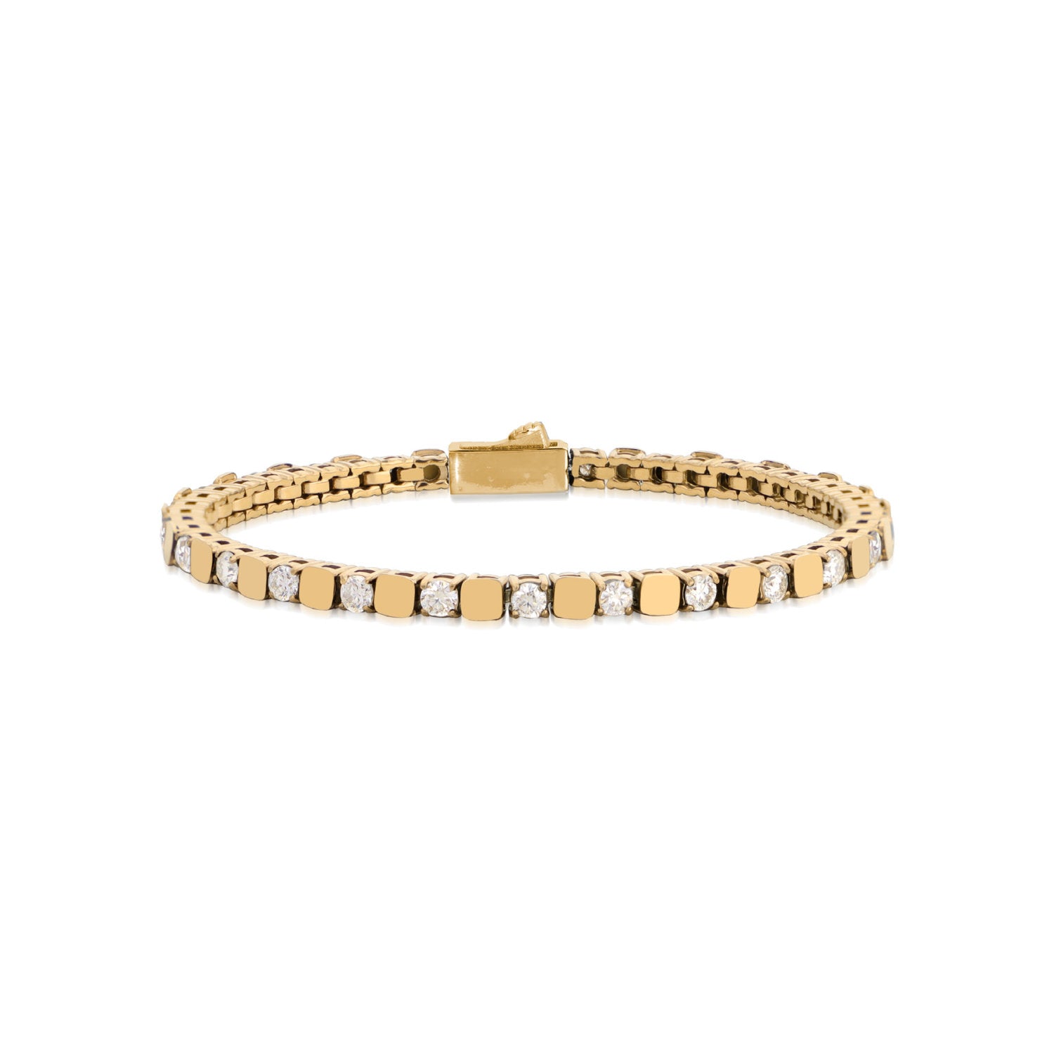 John Richmond - Bracciale Tennis in lega di titanio gold IP e Brillanti