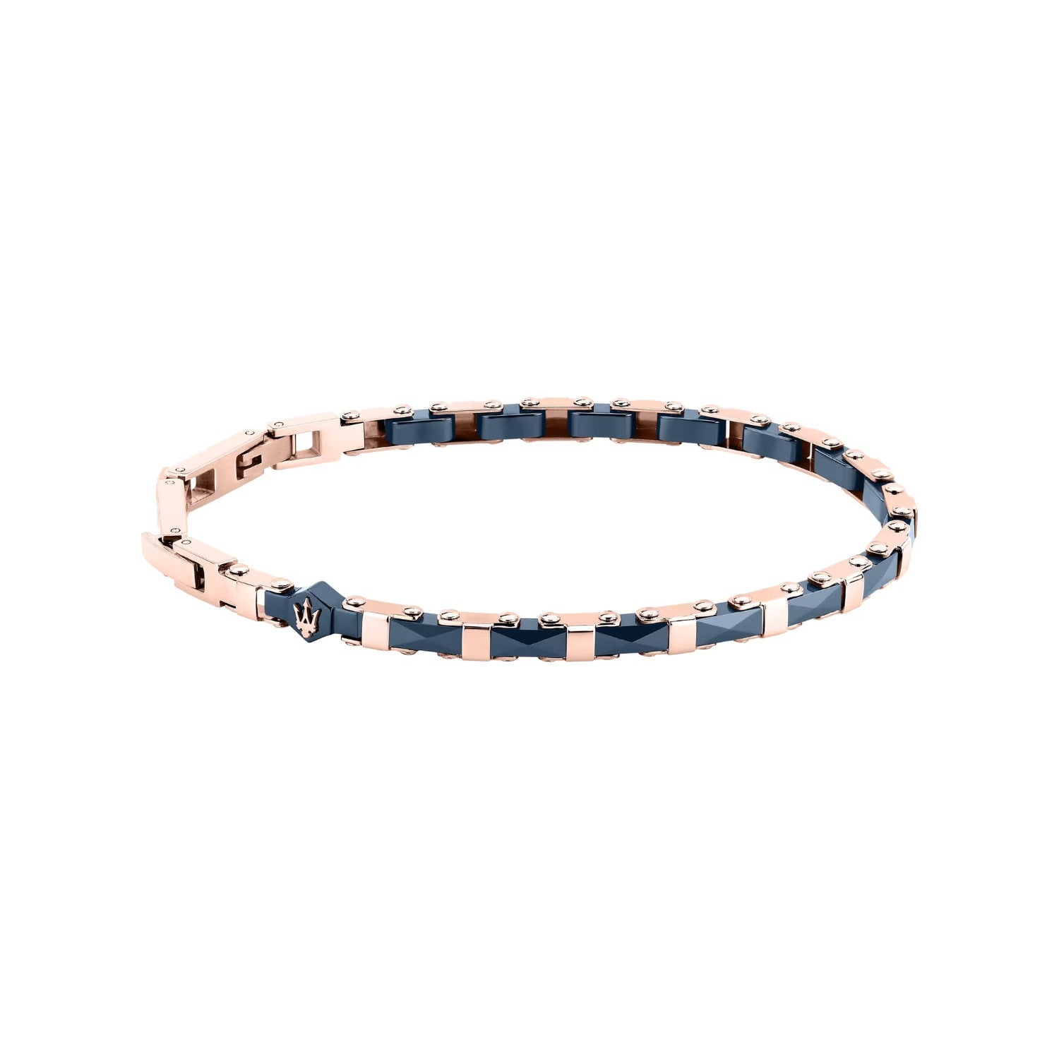 Maserati - Bracciale Ceramic Acciaio Oro Rosa Blu