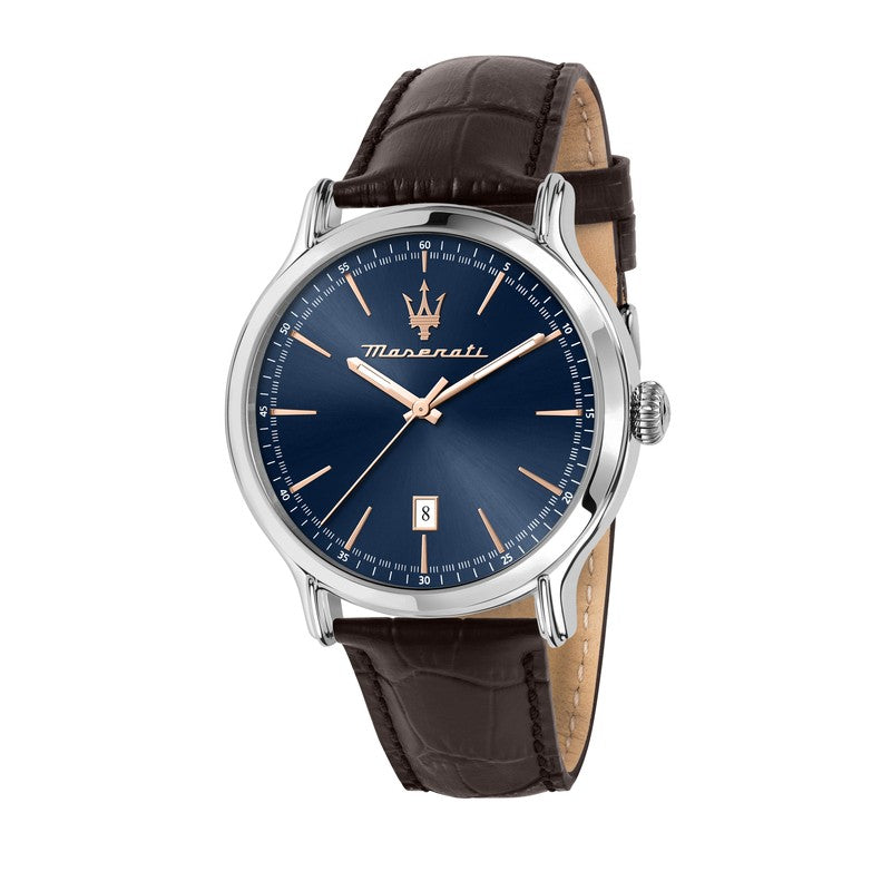 Maserati - Epoca 42mm 3h Blue Dial Brown Strap