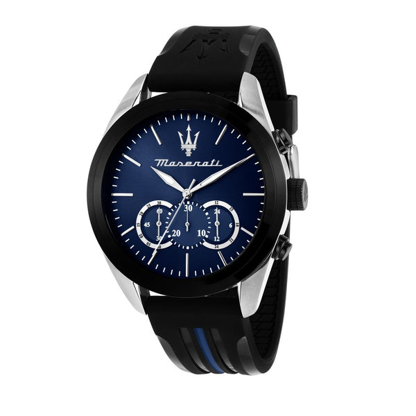 Maserati - Traguardo 45mm Chr Blue Dial Blk+blue pu