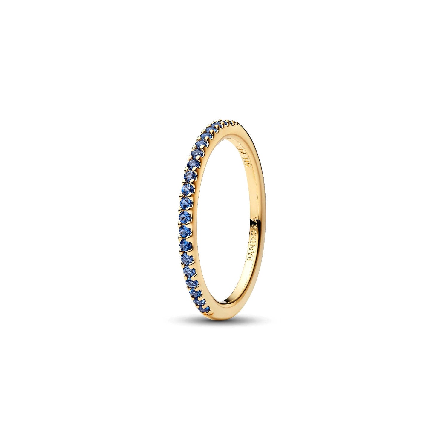 Pandora - Anello Pavè Fascia Sottile Blu Argento con finitura oro
