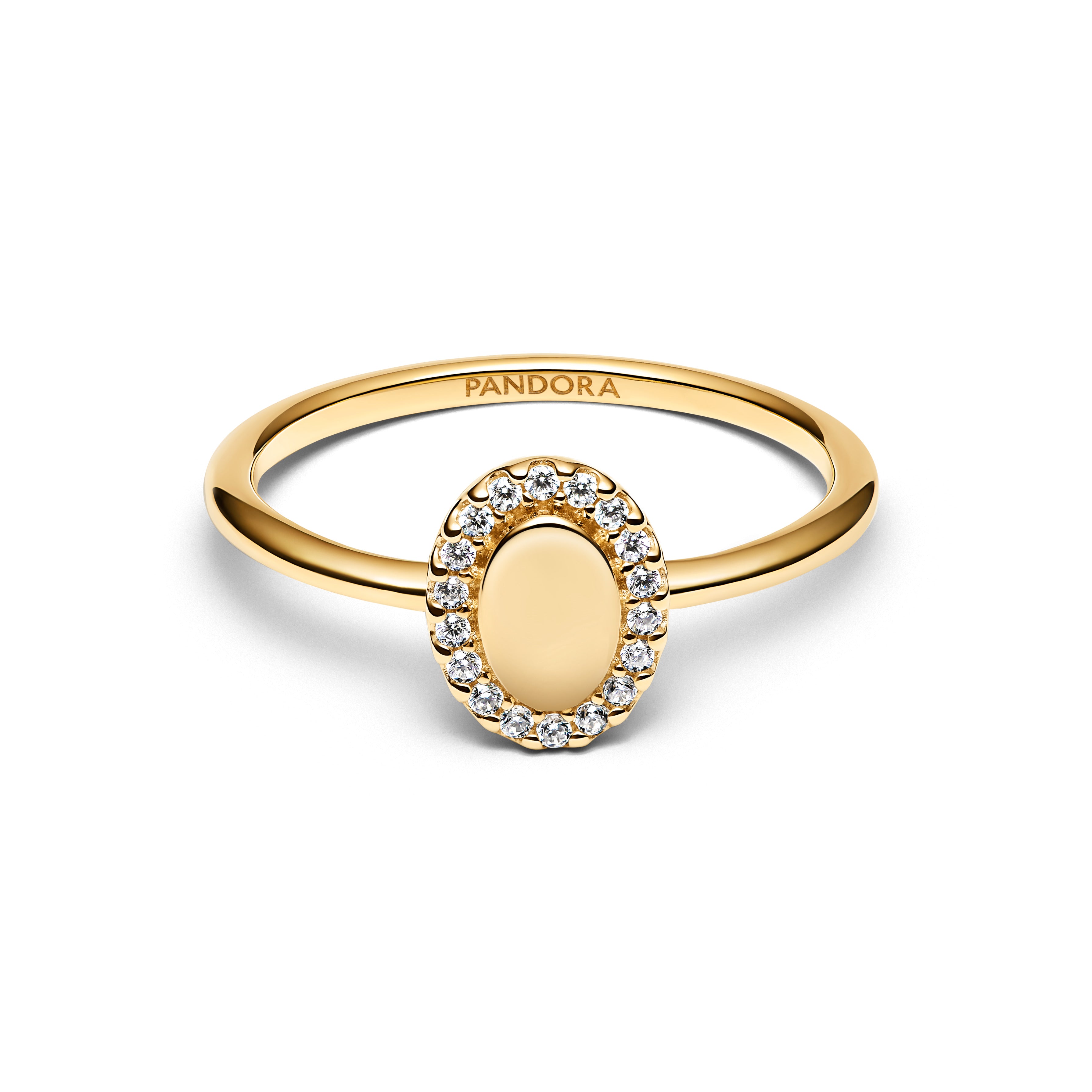 Pandora - Anello Ovale e Pavè da incidere