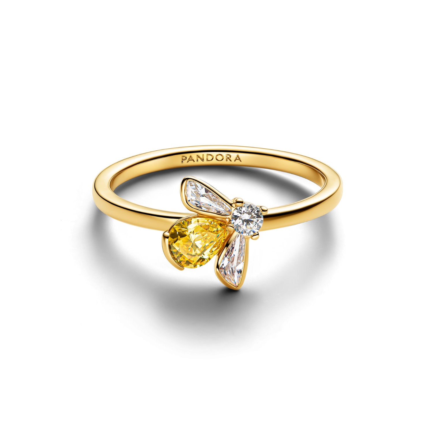 Pandora - Anello Ape argento placcato oro con zirconia cubica