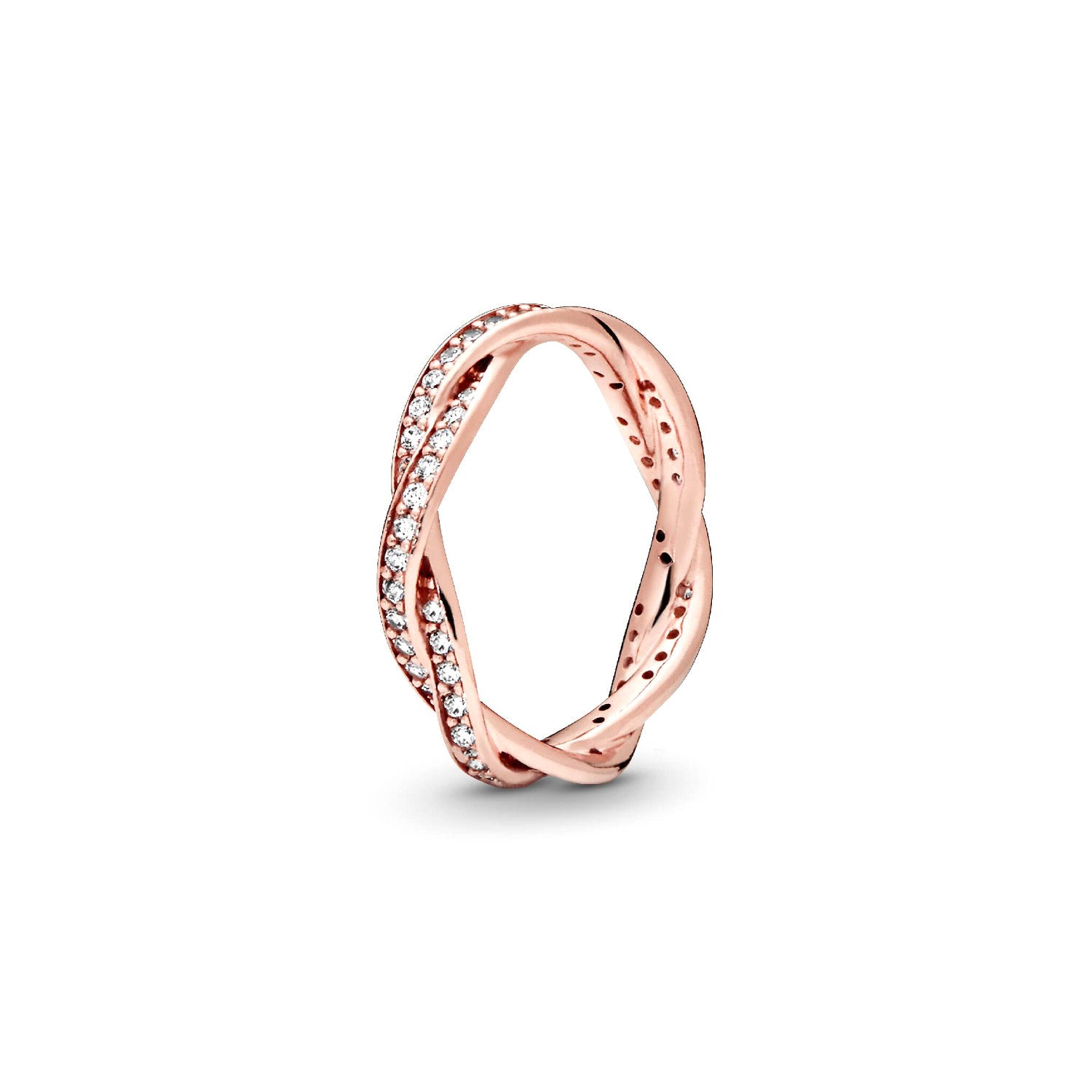Pandora - Anello Intreccio del destino Argento finitura oro rosa