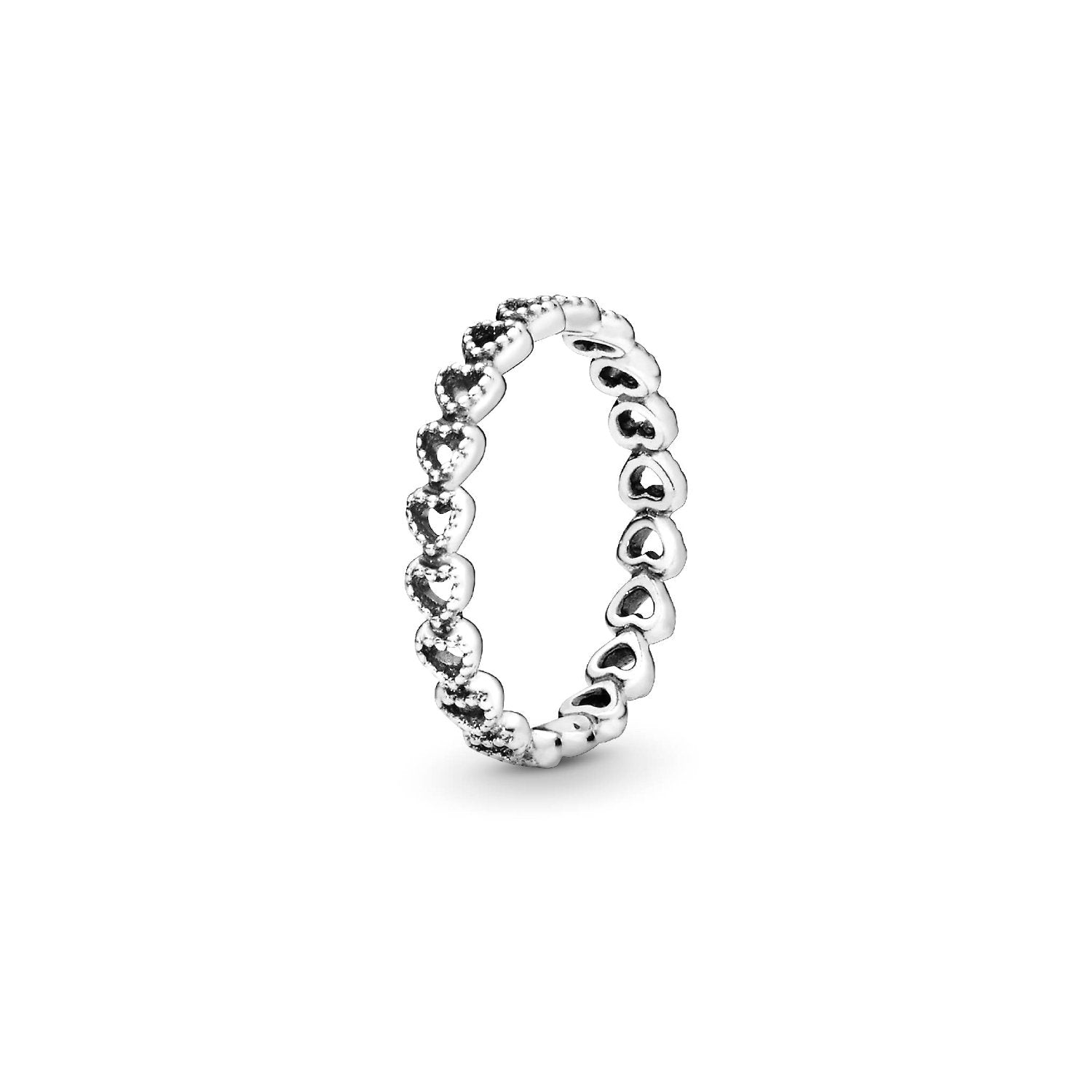 Pandora - Anello Fascia di Cuori Argento