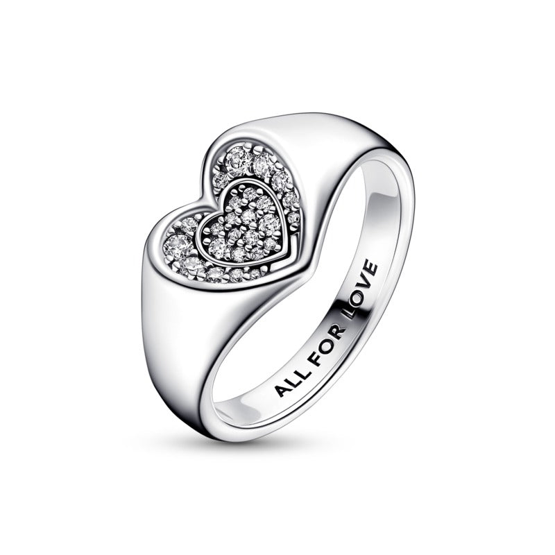 Pandora - Anello Cuore Pavé Sigillo