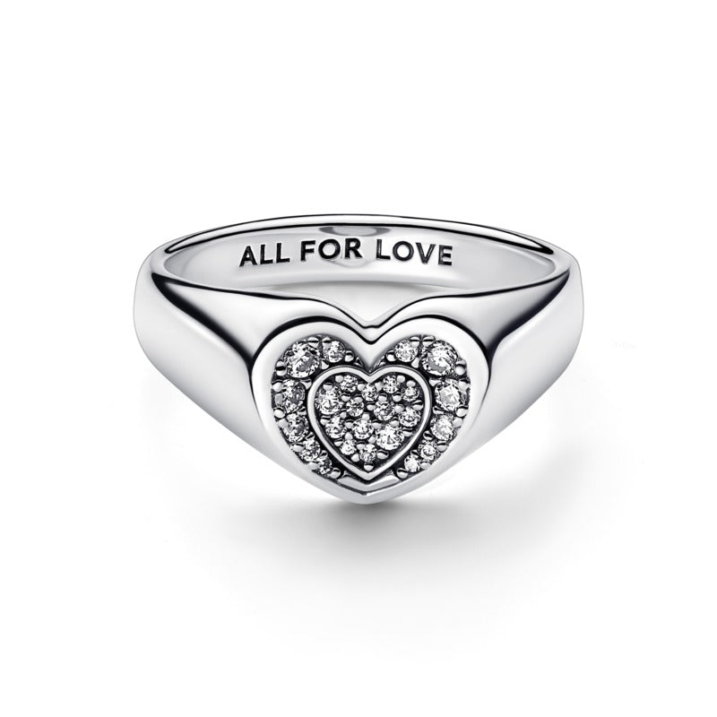 Pandora - Anello Cuore Pavé Sigillo