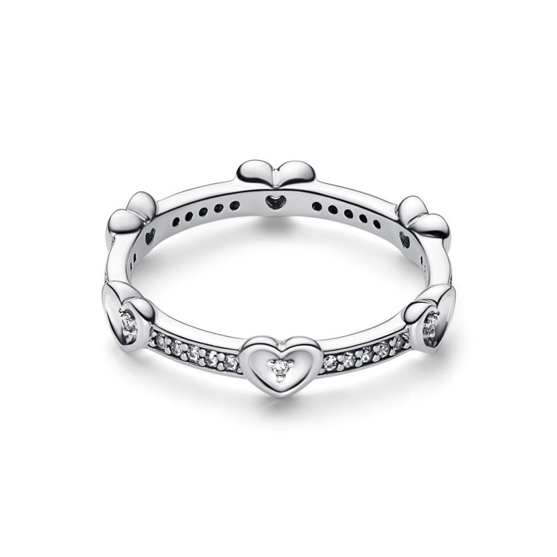 Pandora - Anello Cuori Radianti Luminosi