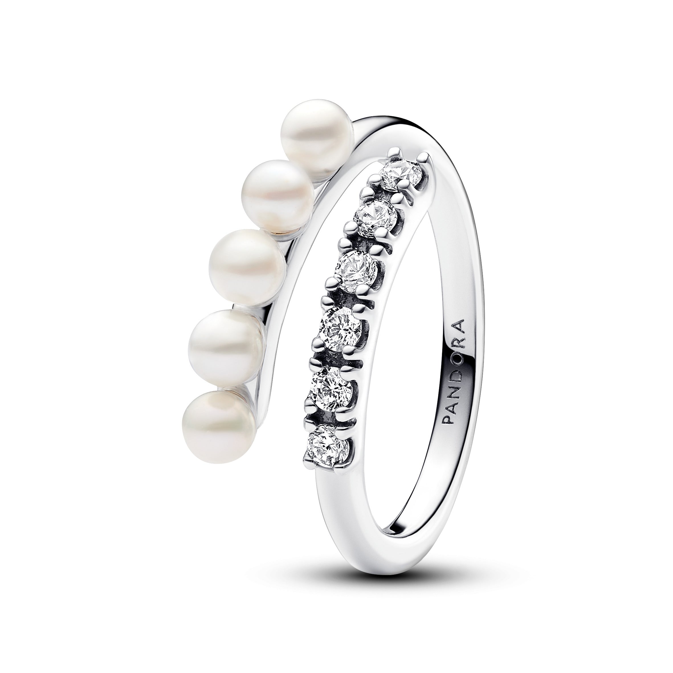 Pandora - Anello Intreccio con Perle d'Acqua Dolce Coltivate e Pavè