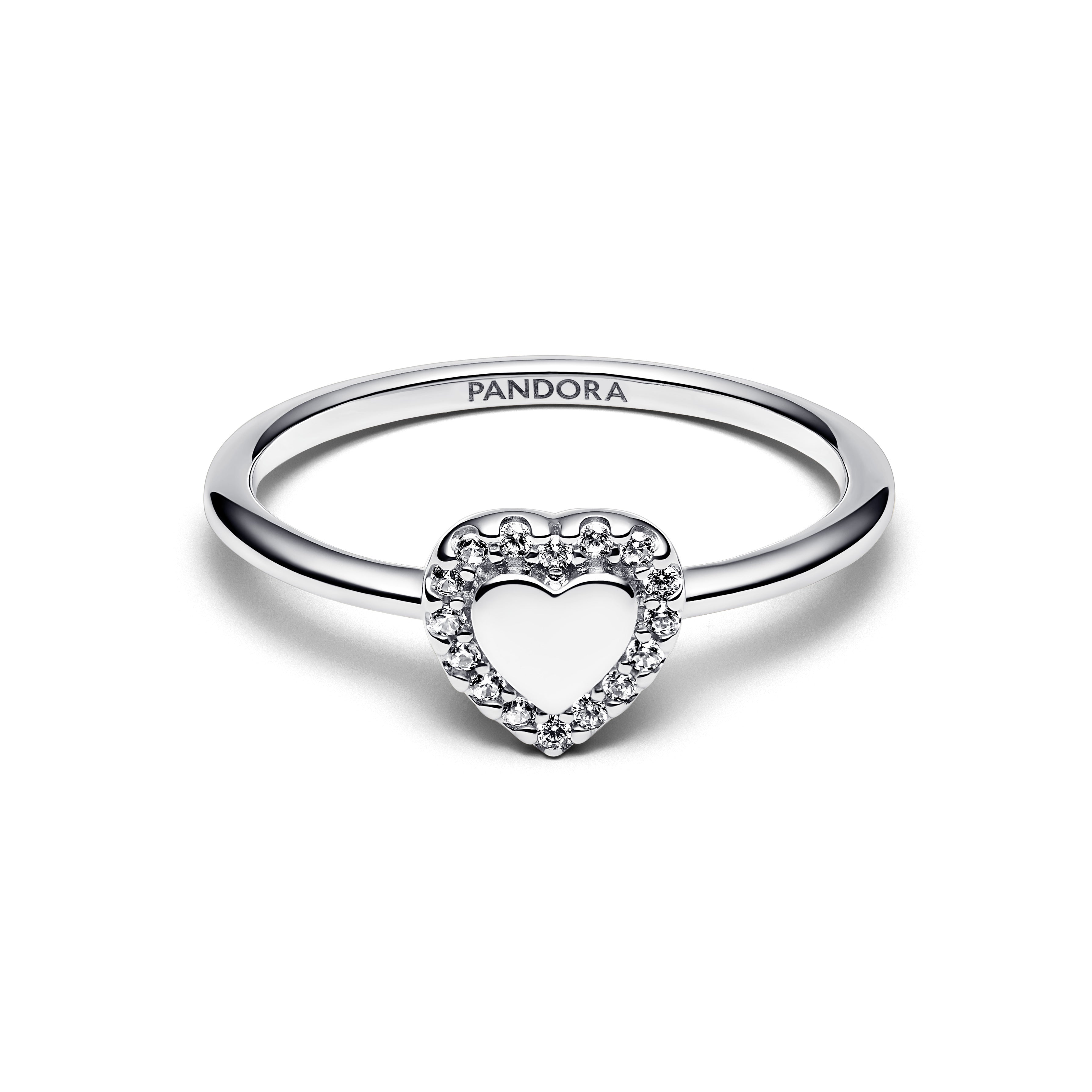 Pandora - Anello Cuore e Pavè da incidere