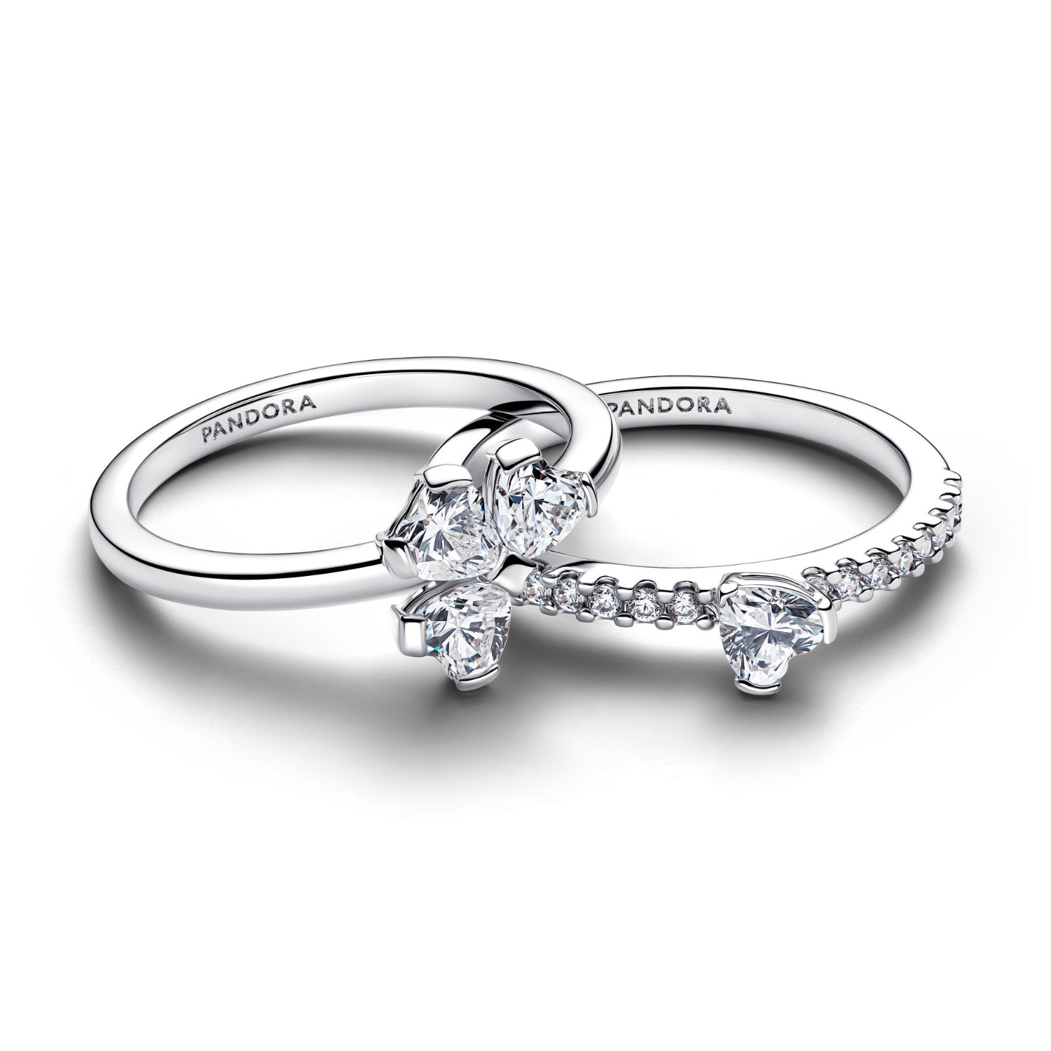 Pandora - Anello scomponibile a quadrifoglio in argento sterling con zirconia cubica