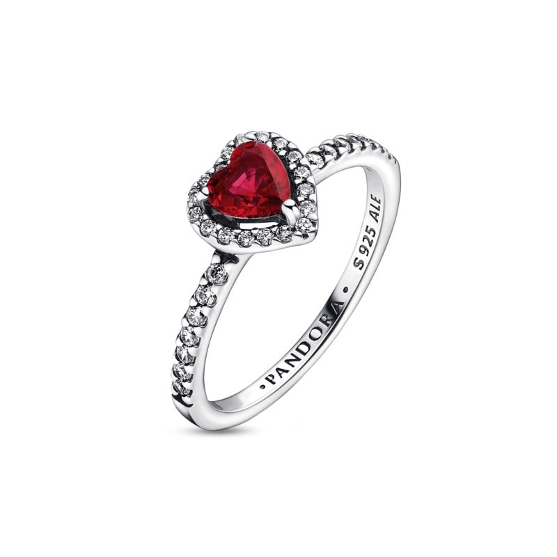 Pandora - Anello Cuore Rosso e Pavè