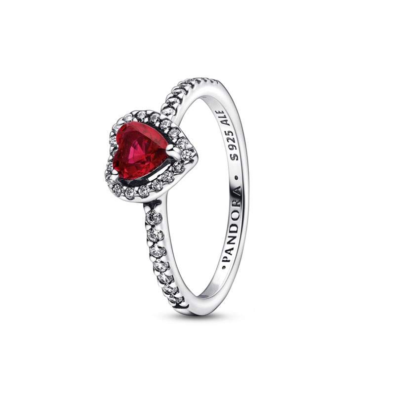 Pandora - Anello Cuore Rosso e Pavè