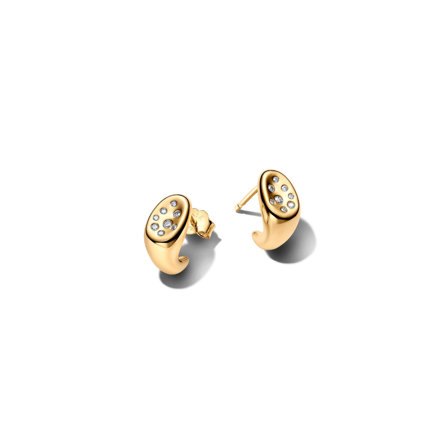 Pandora - Orecchini Goccia Sinuosa con Pietre Luminose Argento finitura oro