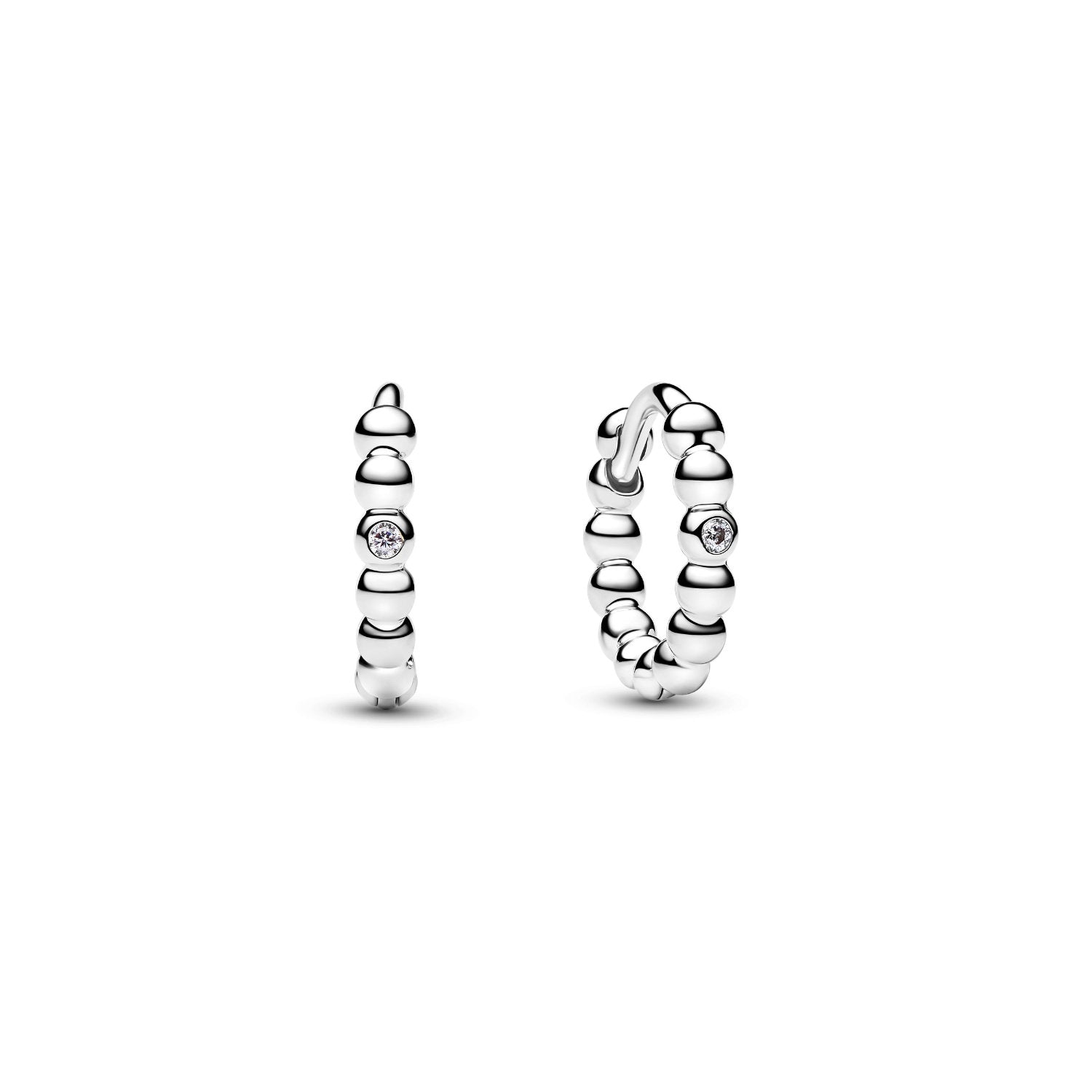 Pandora - Orecchini Cerchi Piccoli Sfere con punto luce argento