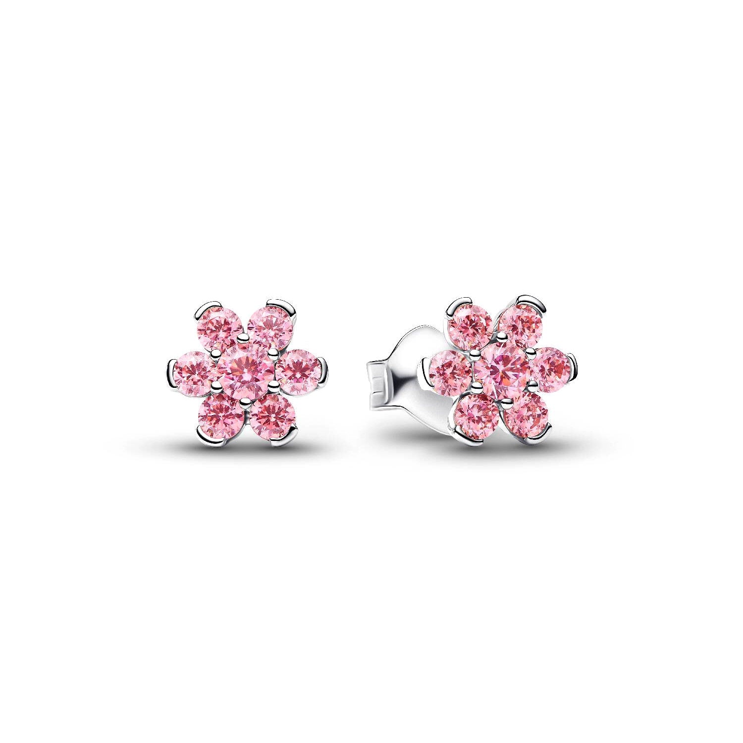 Pandora - Orecchini Fiore Luminoso Rosa Argento
