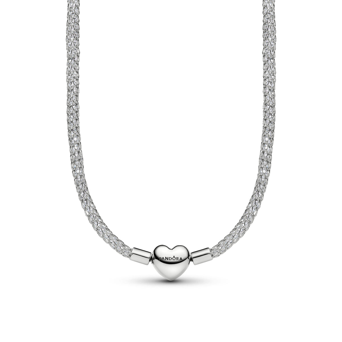 Collana Pandora Maglia Mesh in argento finitura platino