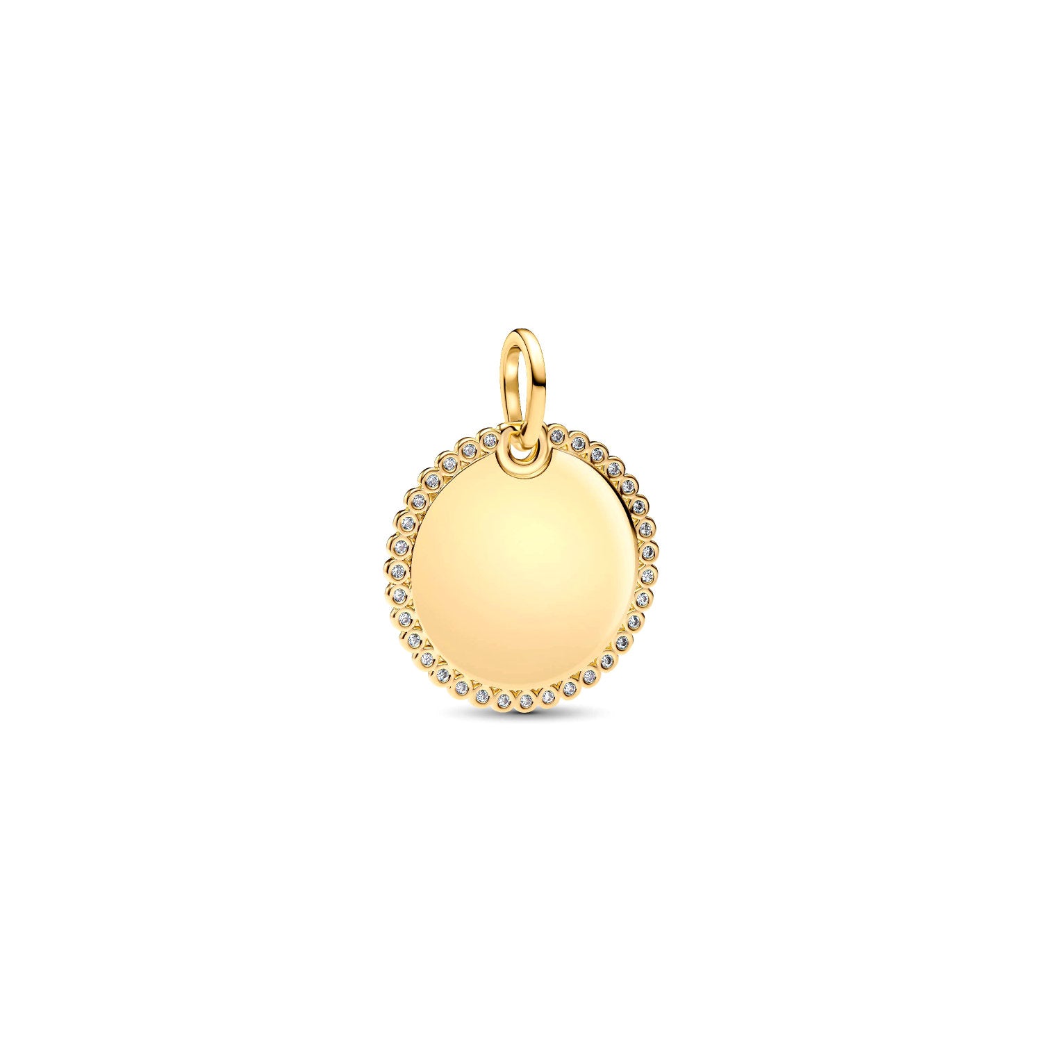 Pandora - Charm Pendente Medaglia Luminosa da incidere finitura oro