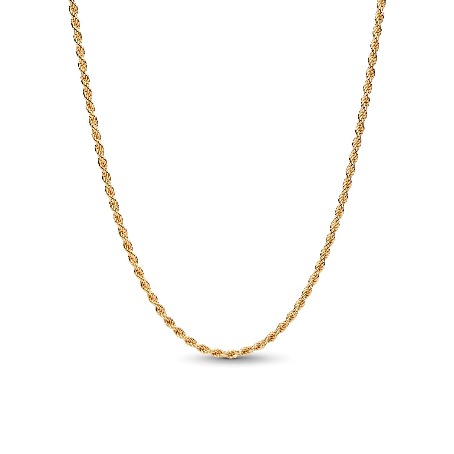 Pandora - Collana Catenina Corda Intrecciata 70cm Argento finitura oro