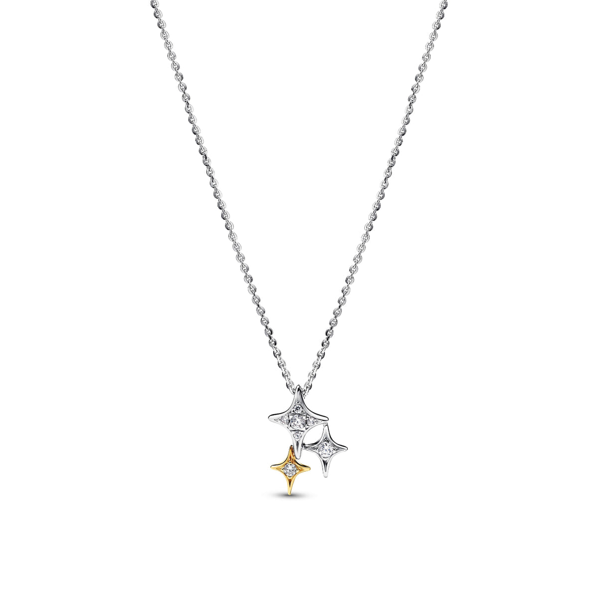 Collana Pandora Tre Stelline in argento finitura oro