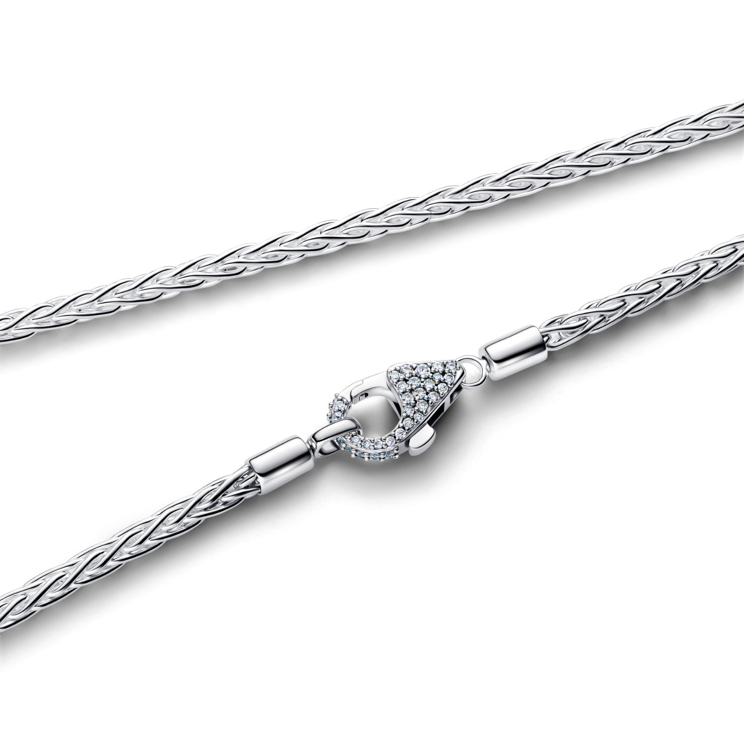 Pandora - Collana Maglia Coda di Volpe con Chiusura Pavè