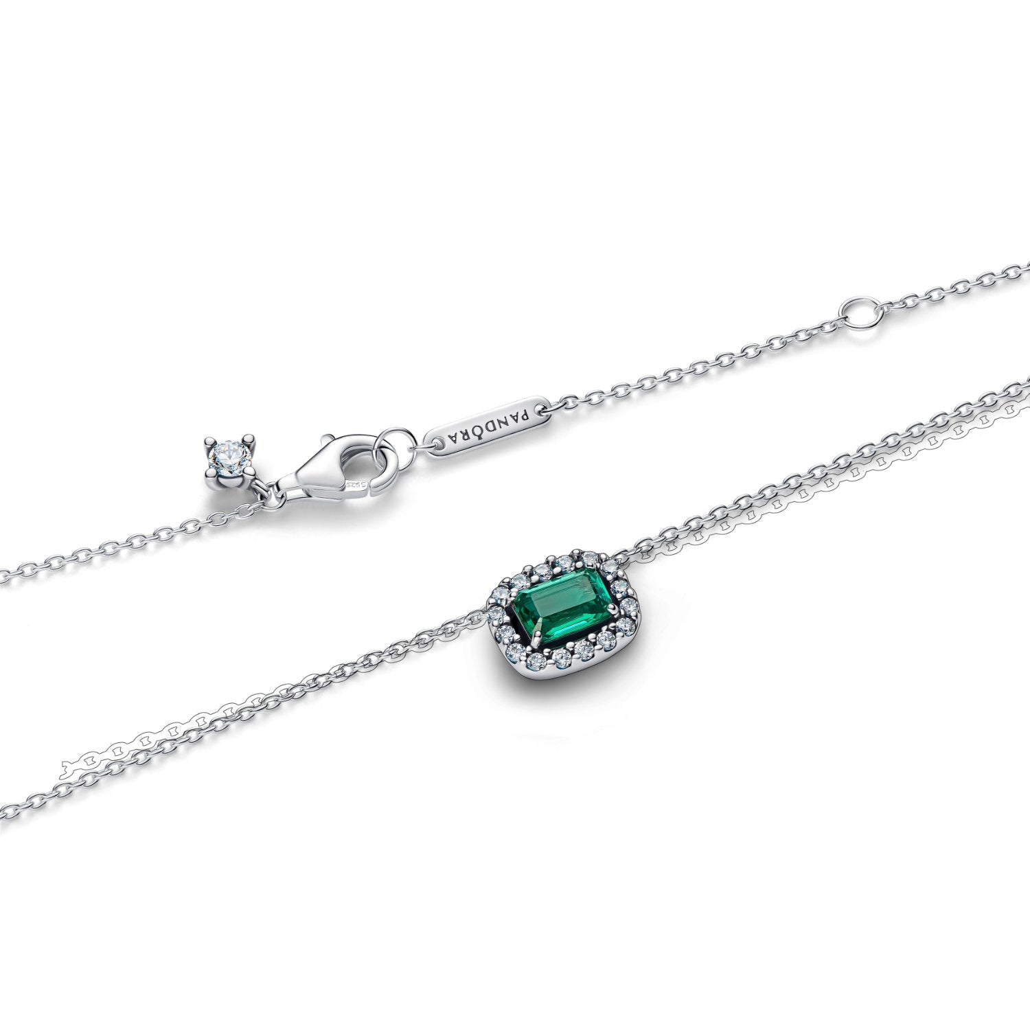 Pandora - Collana argento sterling con cristallo verde e zirconia cubica