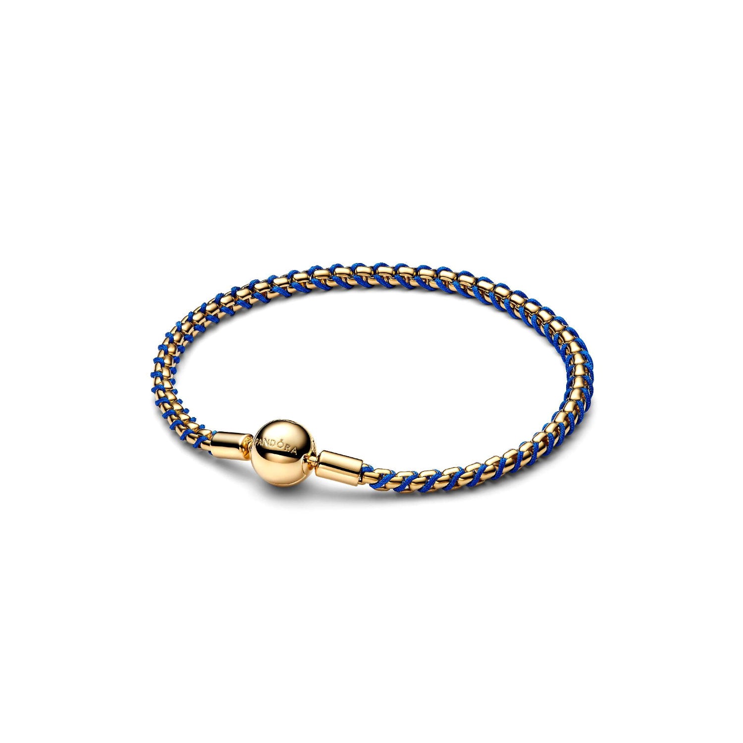 Pandora - Bracciale Intreccio Tessuto Blu Argento finitura oro