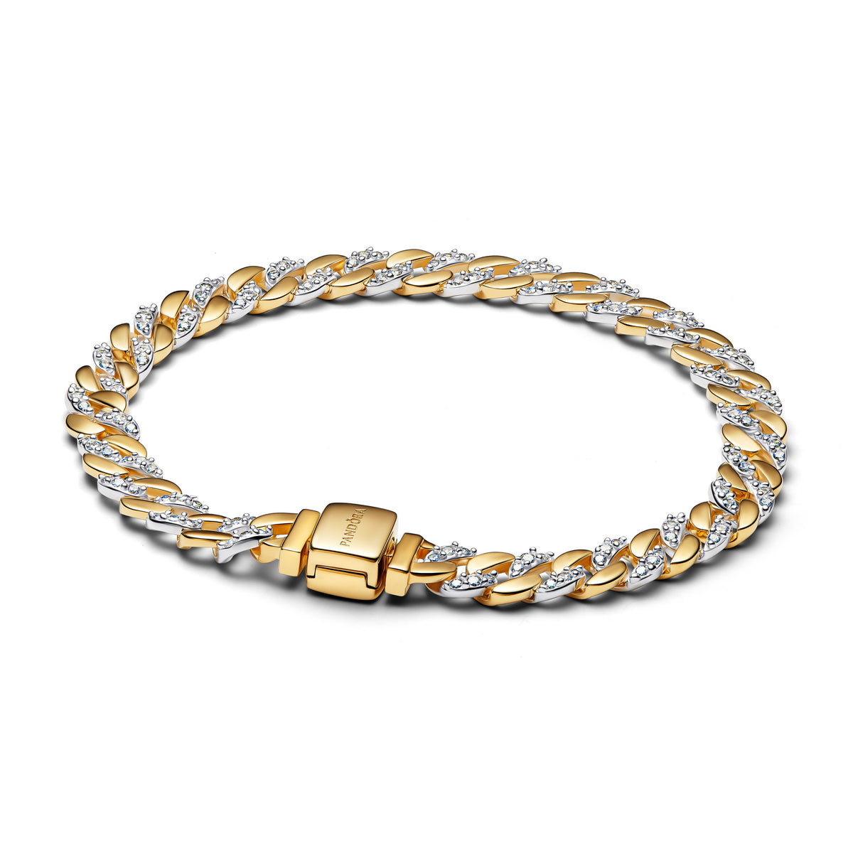 Bracciale Pandora Catena Maglia Cubana finitura oro