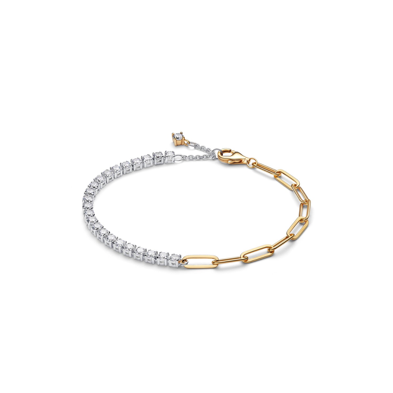 Pandora - Bracciale Tennis e Maglia Link Argento finitura oro