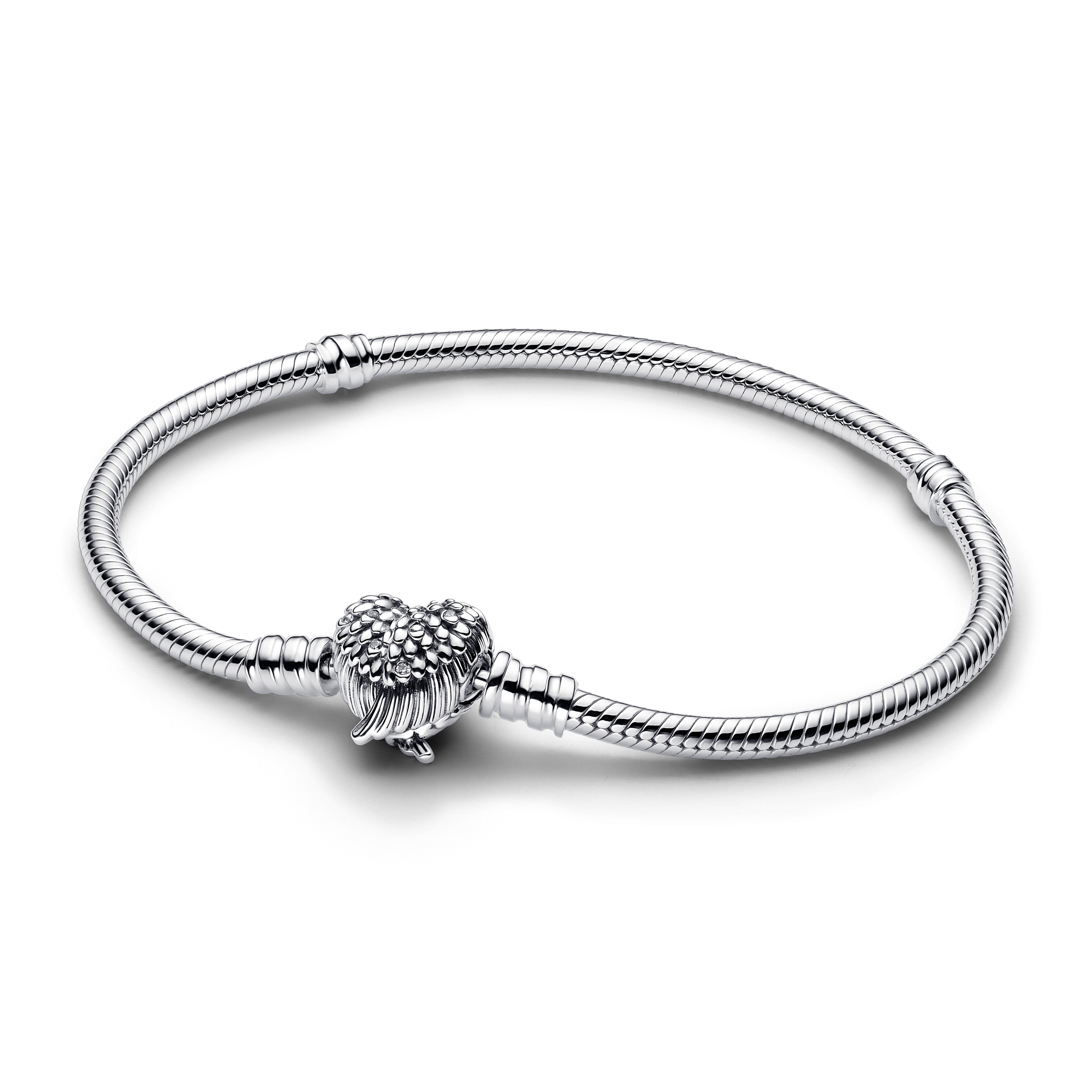 Pandora - Bracciale con Chiusura a Cuore e Ali d'Angelo