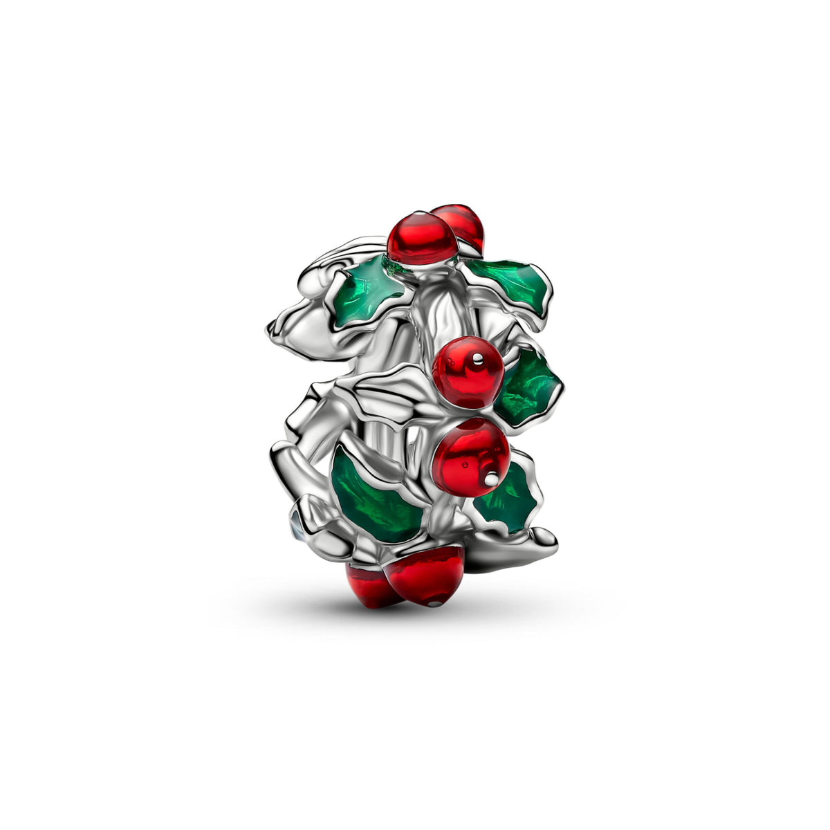 Charm Pandora Agrifoglio natalizio finitura platino