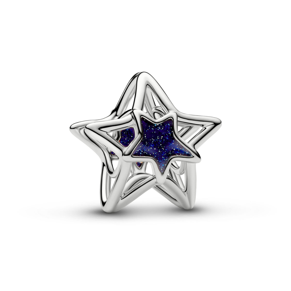 Charm Pandora Stella traforata in argento finitura platino