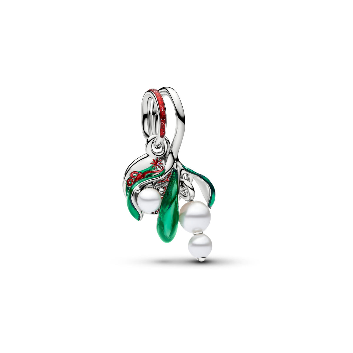 Charm Pandora doppio Vischio in argento finitura platino