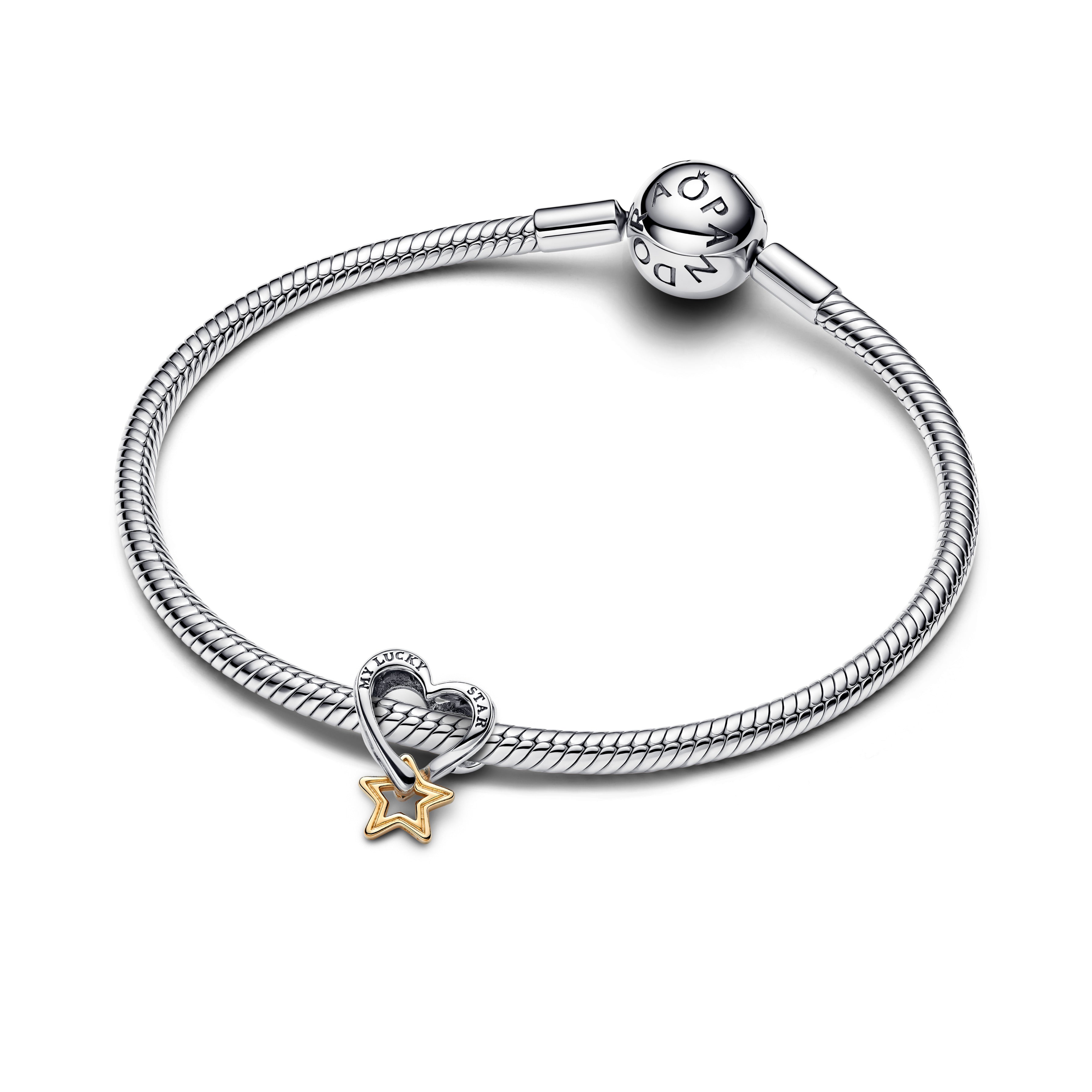 Pandora - Charm Openwork Cuore e Stella "My Lucky Star"