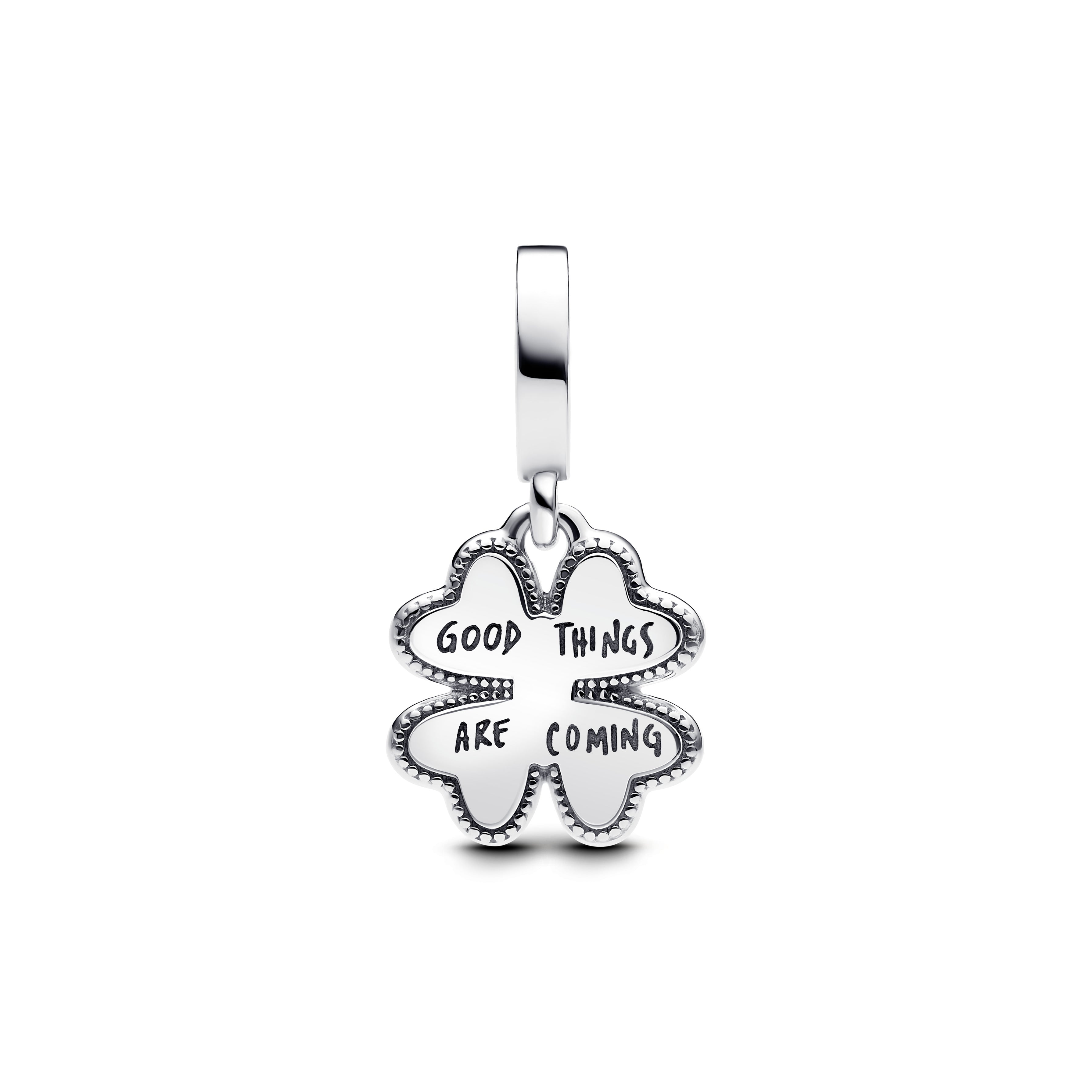 Pandora - Charm Pendente Quadrifoglio Girevole - con diamante creato in laboratorio