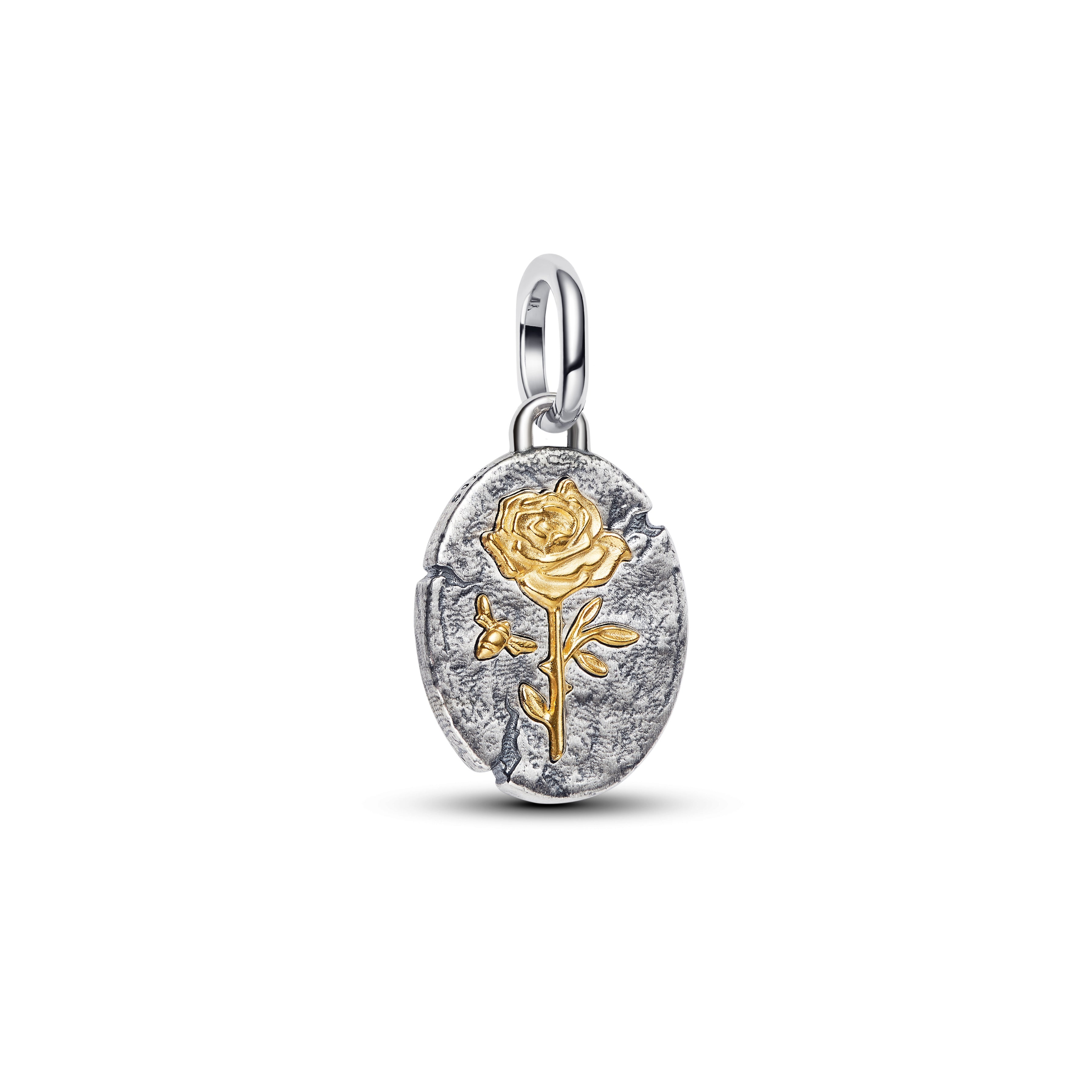 Pandora - Charm Medallion Rosa "Rosa Inter Spinas Crescit"
