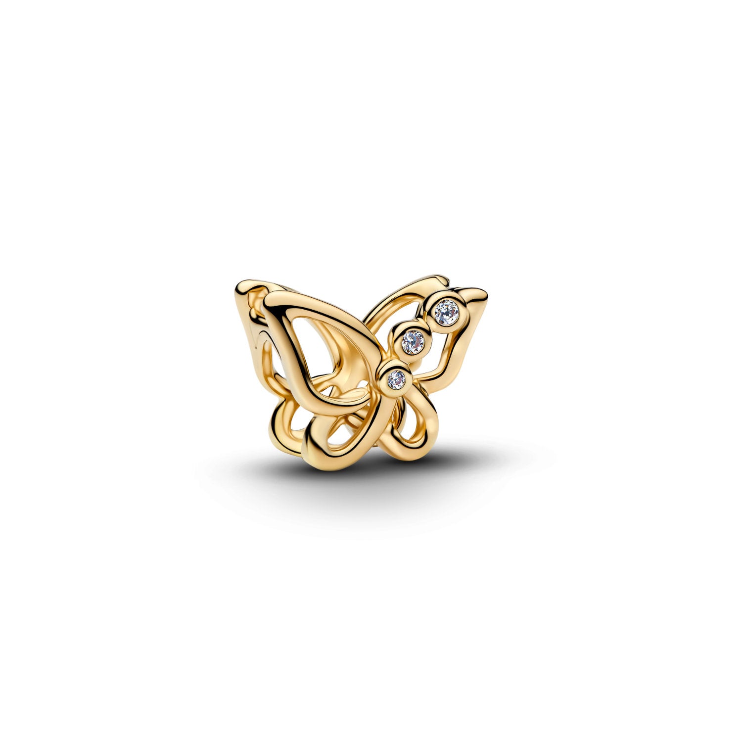 Pandora - Charm a farfalla placcato oro con zirconia cubica trasparente