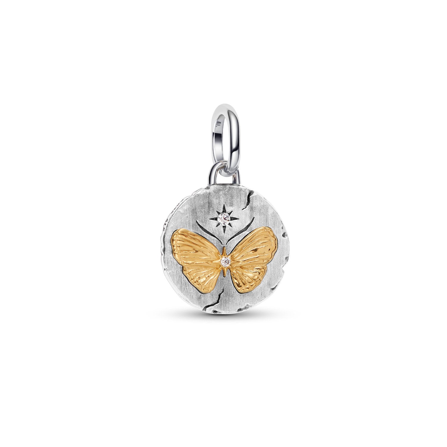 Pandora - Charm Medallion Farfalla "Somniare Aude" Argento