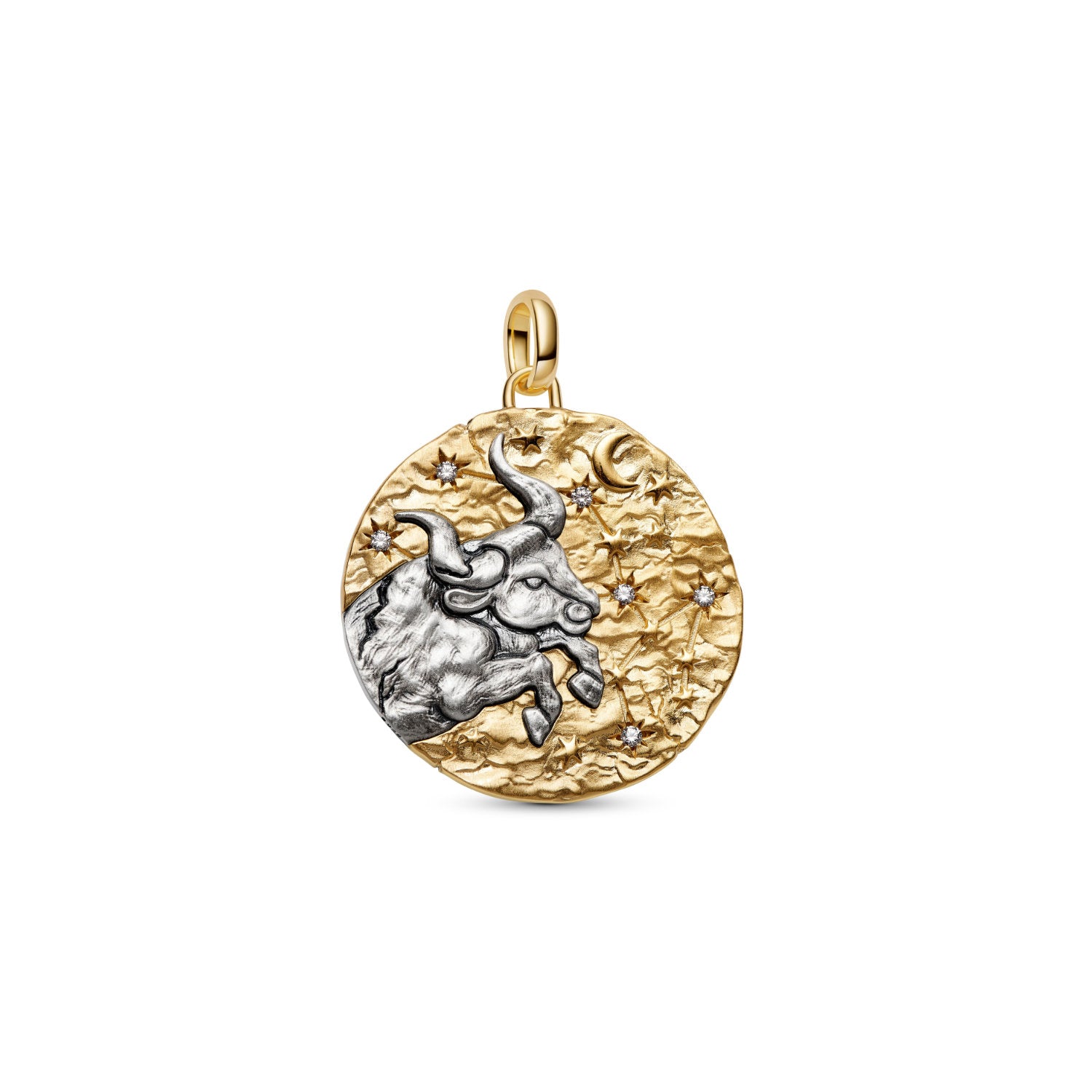 Pandora - Charm Medallion XL Toro "Fortitudo Animi" Argento finitura oro