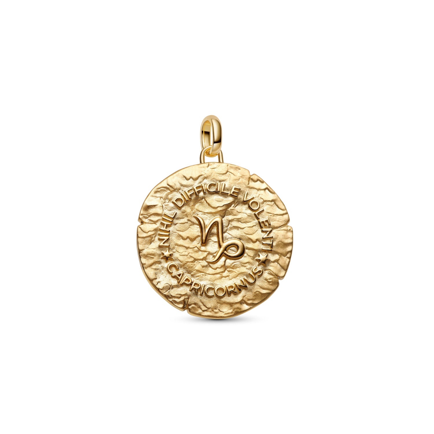Pandora - Charm Medallion XL Capricorno "Nihil Difficile Volenti" Argento finitura oro