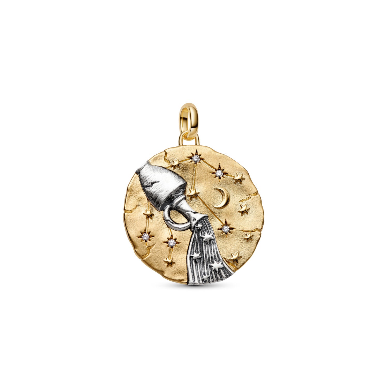 Pandora - Charm Medallion XL Acquario "Omnia Mutantur" Argento finitura oro