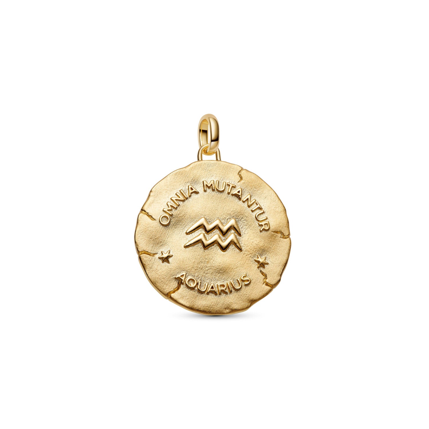 Pandora - Charm Medallion XL Acquario "Omnia Mutantur" Argento finitura oro