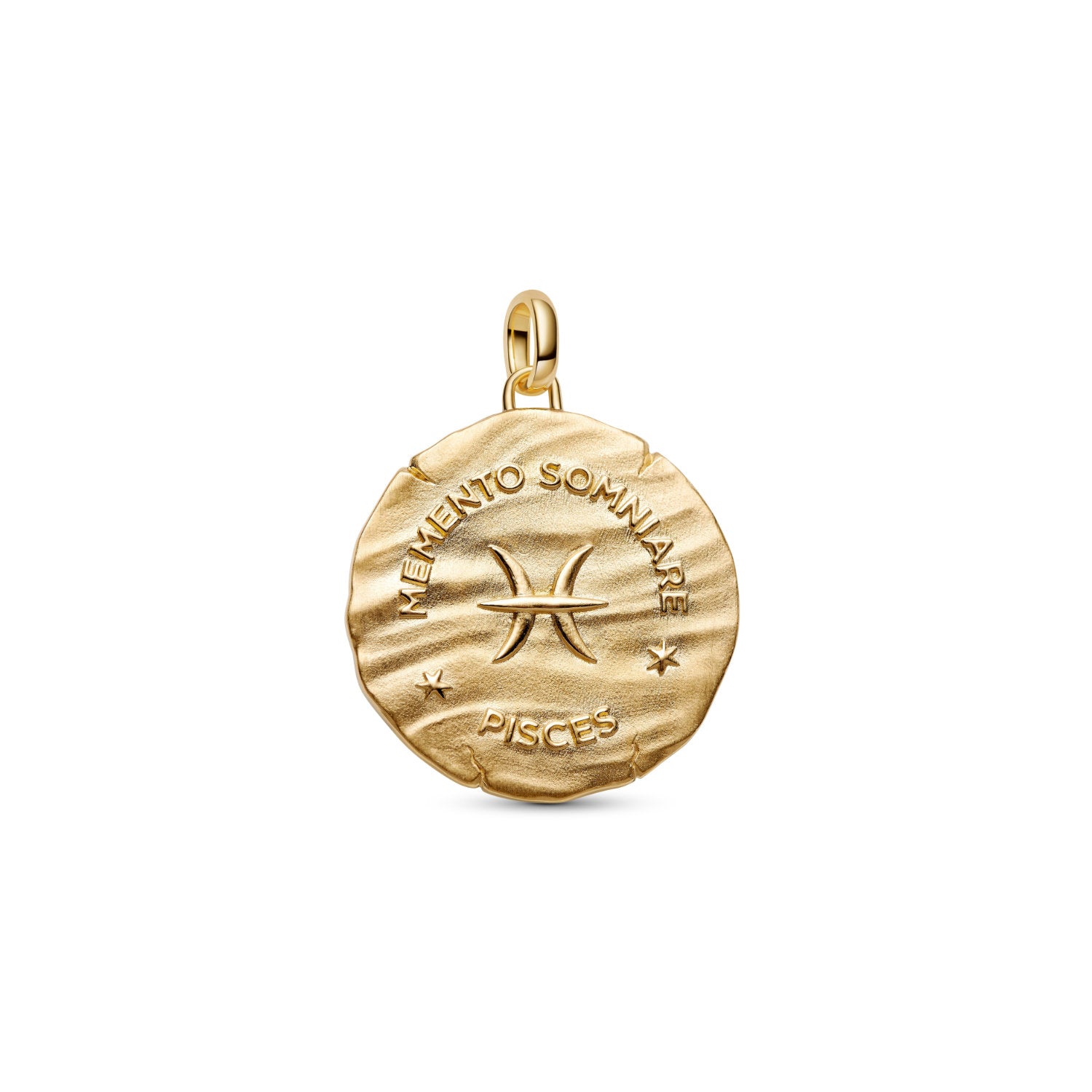 Pandora - Charm Medallion XL Pesci "Memento Somniare" Argento finitura oro