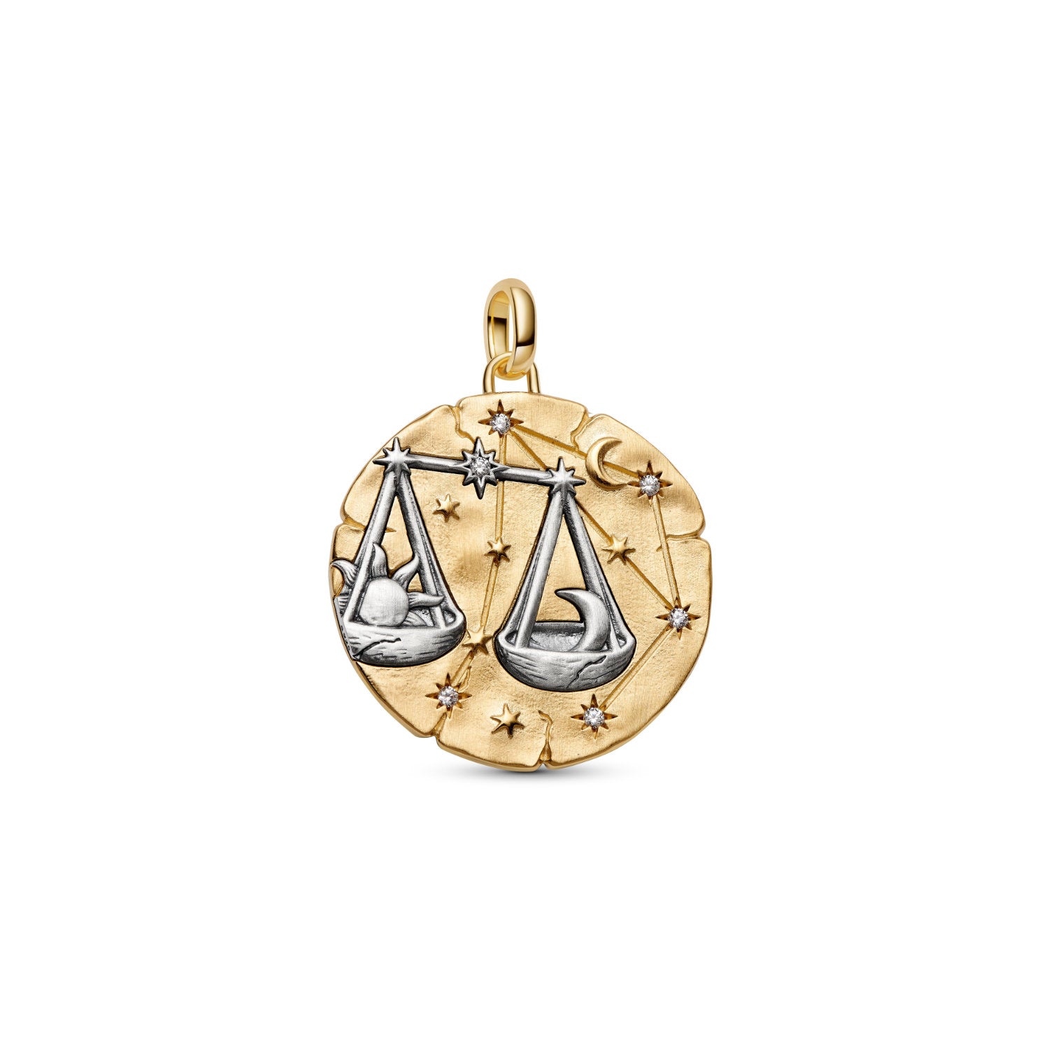 Pandora - Charm Medallion XL Bilancia "Aequilibrium Animae" Argento finitura oro